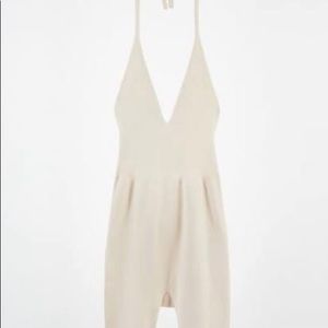 Zara halter open back knit jumpsuit full length